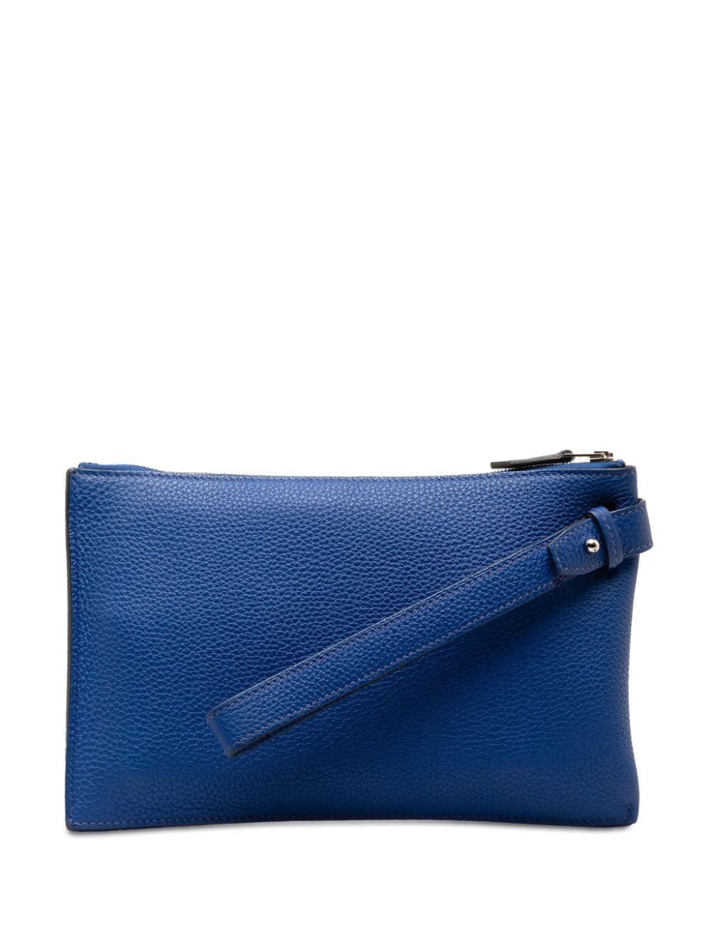 Pre-owned Hermes 2020 Togo Cabavertige 24 Pouch Clutch Bag In Blue