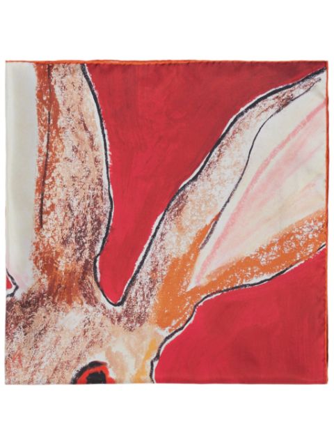 Burberry Hare-print silk scarf Men