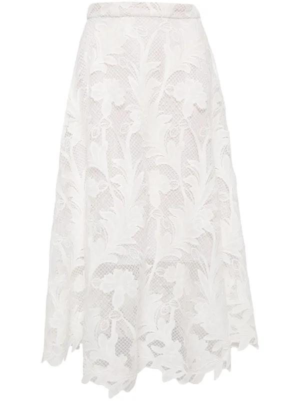 Oscar De La Renta Gardenia レースディテール スカート | ホワイト 