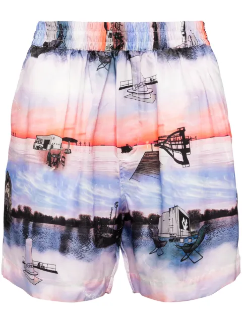 Wood Wood holiday print shorts