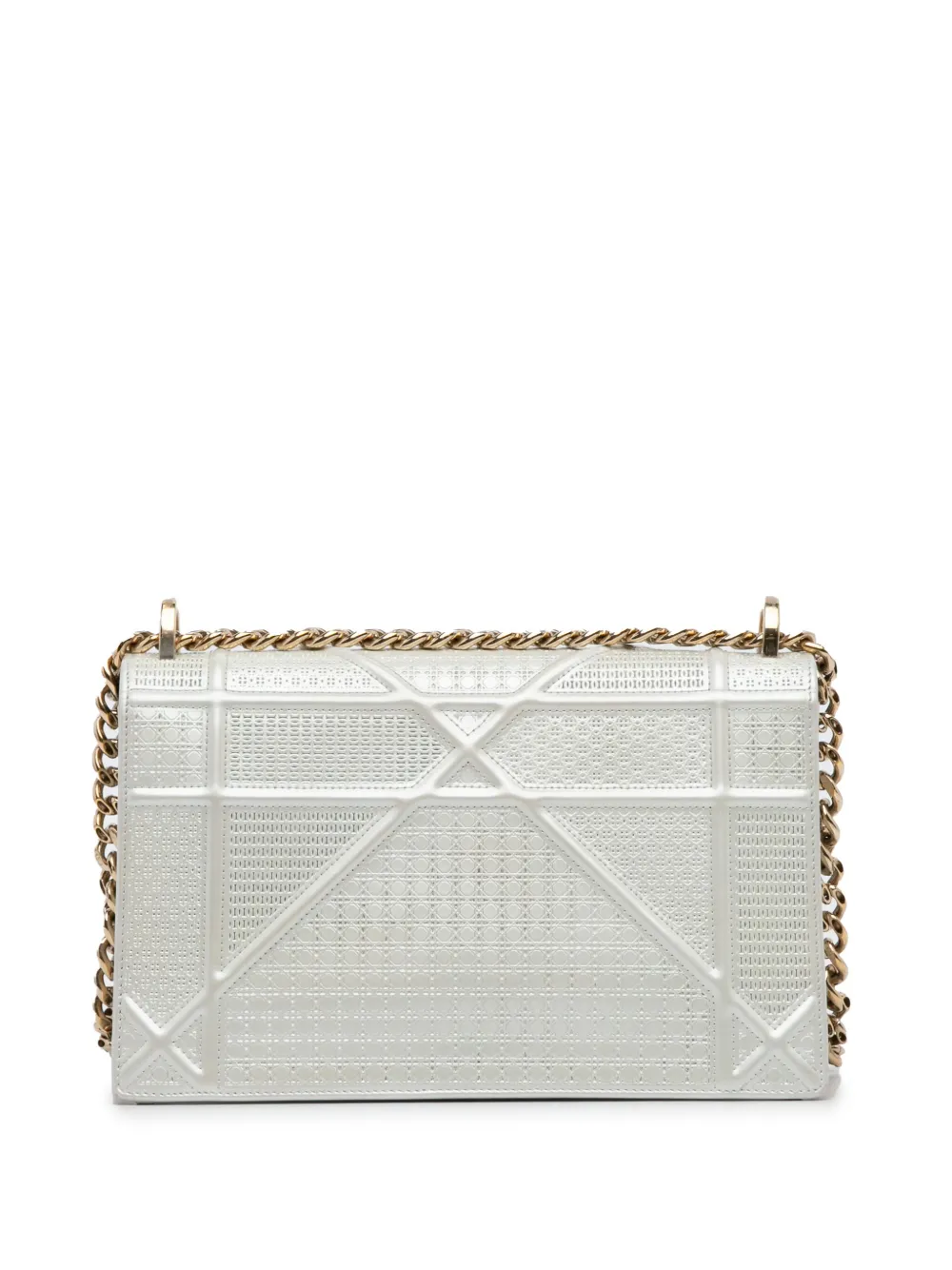 Christian Dior Pre-Owned 2017 Medium Patent Microcannage Diorama shoulder bag - Zilver