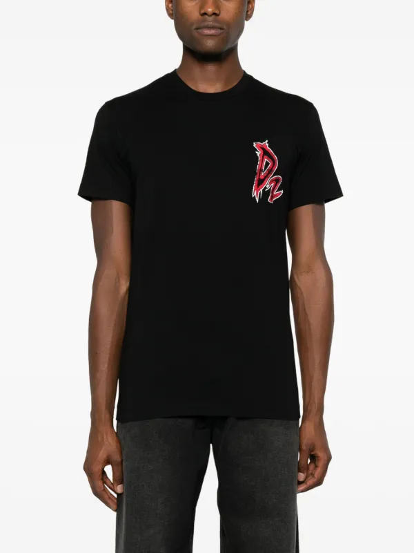 DSQUARED2 logo-print Cotton T-shirt | Black | FARFETCH CH
