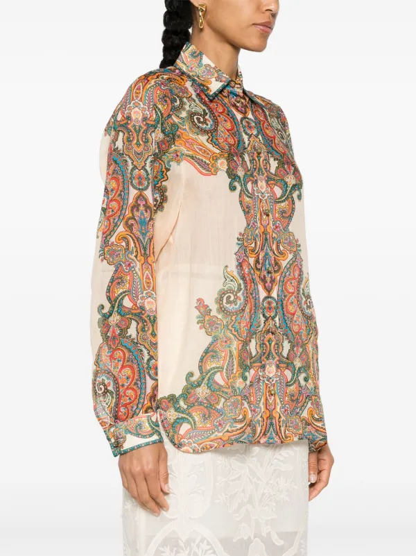 【Zimmermann】Ottie ペイズリー リネン カフタン パープル Ottie paisley linen kaftan in purple - Zimmermann | Mytheresa