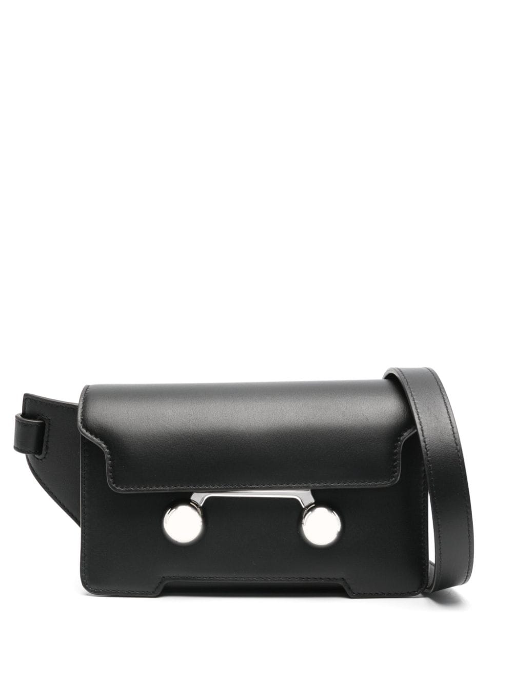 Marni Trunkaroo Leather Messenger Bag In Black