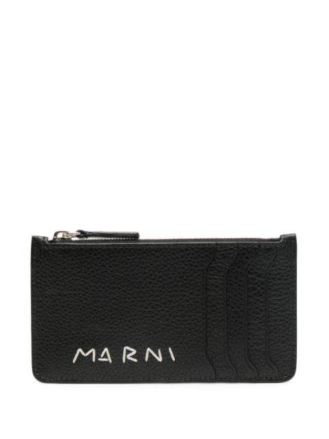 Marni embroidered-logo cardholder Men