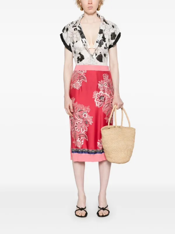 エトロスカート ETRO フローラル スカート | レッド | FARFETCH JP