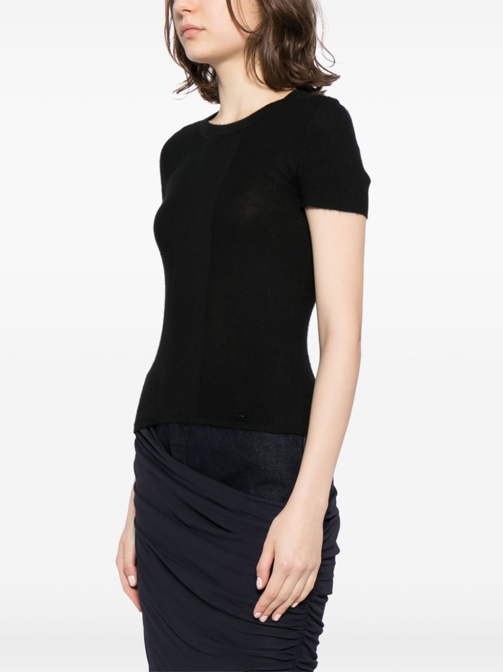 Affordable HOT SALE CHANEL 2003 crew-neck cashmere top Women