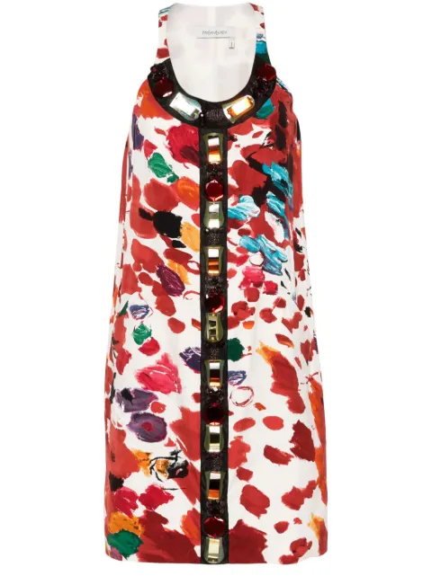 Saint Laurent Pre-Owned abstract-print midi dress