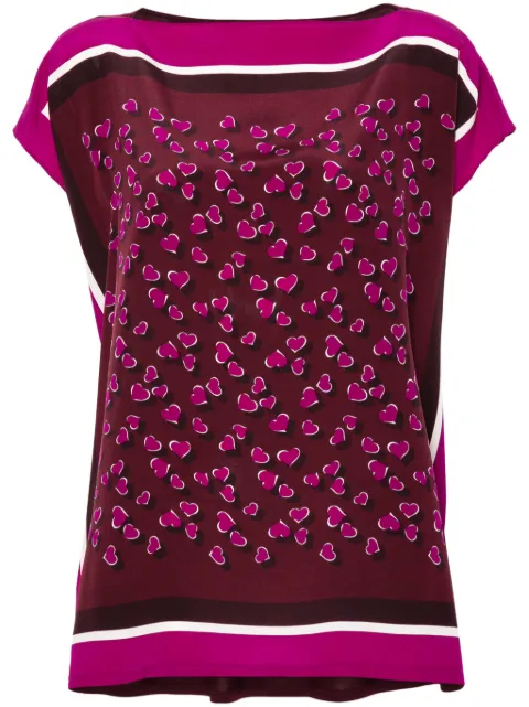 Gucci Pre-Owned heart-print silk blouse