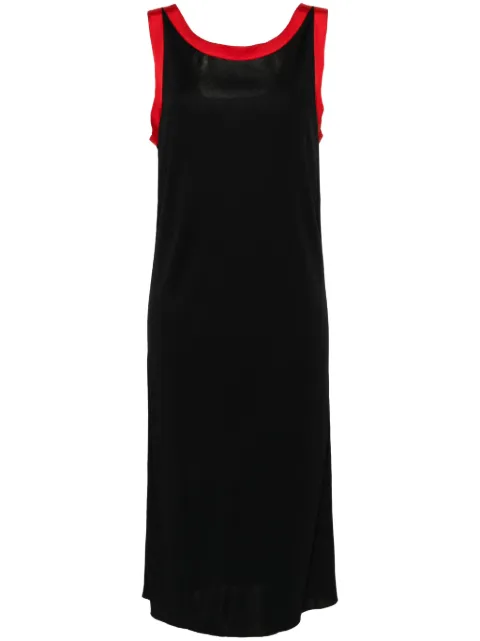 Saint Laurent Pre-Owned vestido midi con bordes en contraste