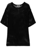 Wood Wood round-neck knit T-shirt - Black