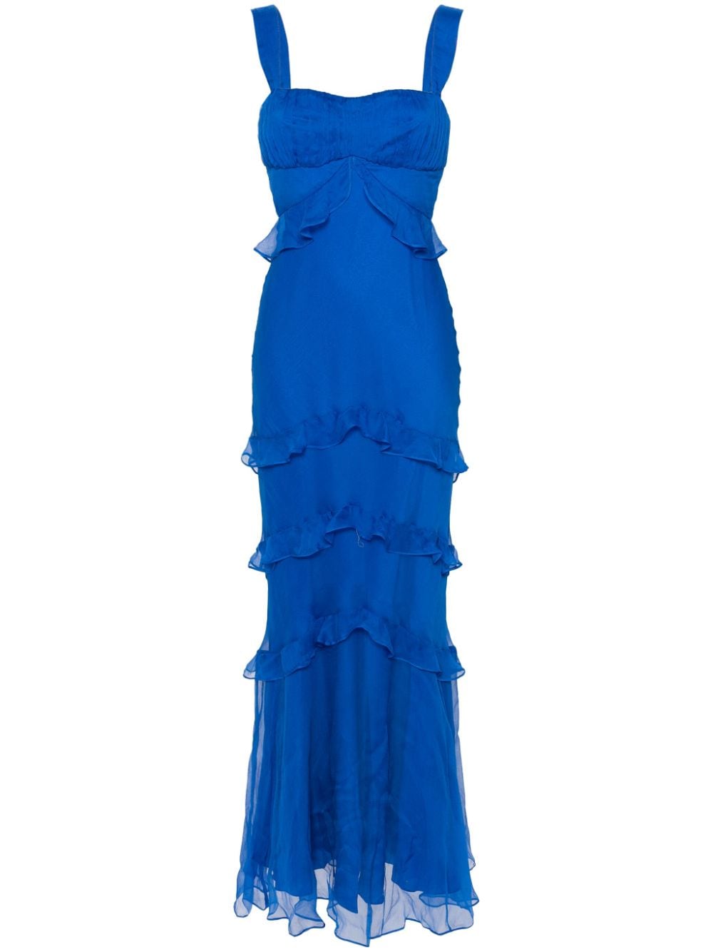 Shop Saloni Chandra Maxi Dress In Blue