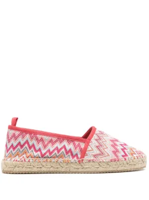 MISSONIミッソーニZig Zag Knitted Espadrillesエスパドリーユ Zig zag pattern espadrilles with rope sole Green | Missoni
