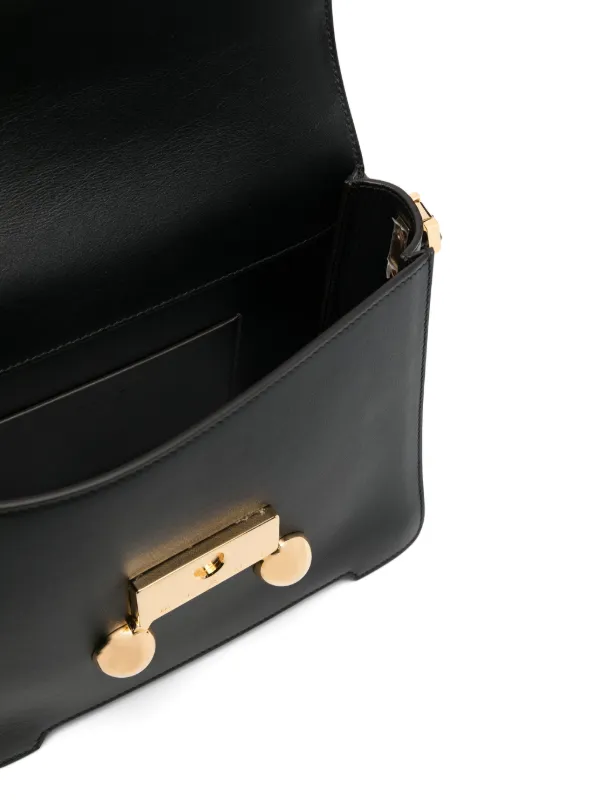 MARNI ブラックレザー製ショルダーバッグ、マルニメンディング