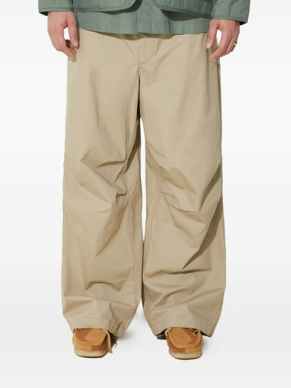cotton wide-leg trousers