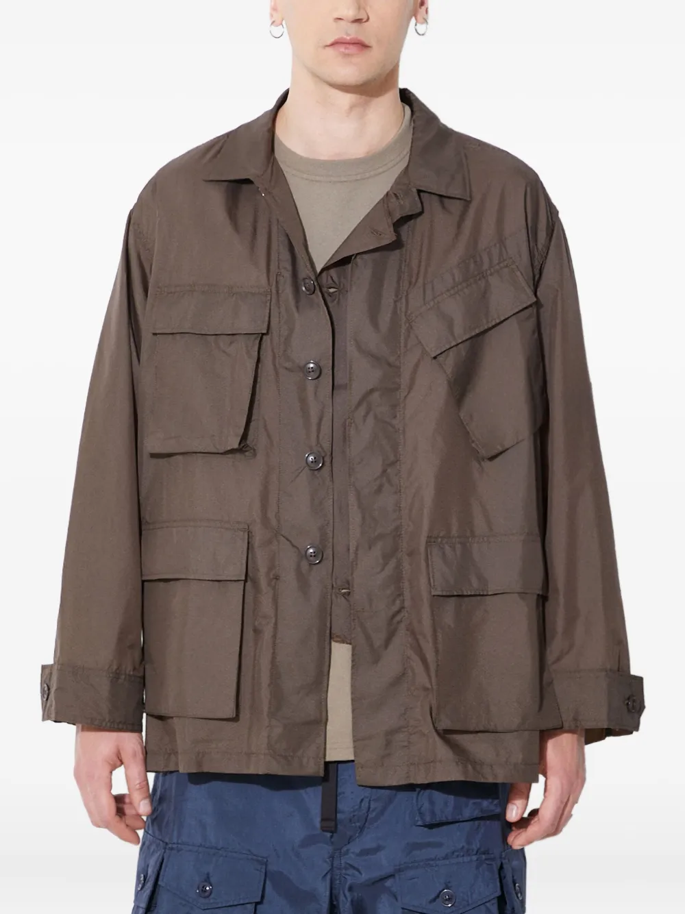 multi-pocket button-down jacket