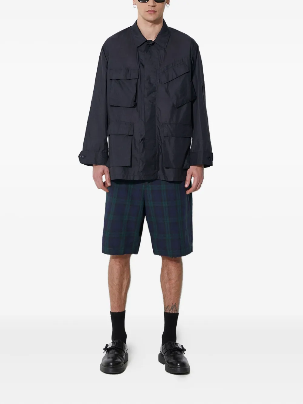 Engineered Garments pleated tartan shorts | Tailored Shorts | Image 2