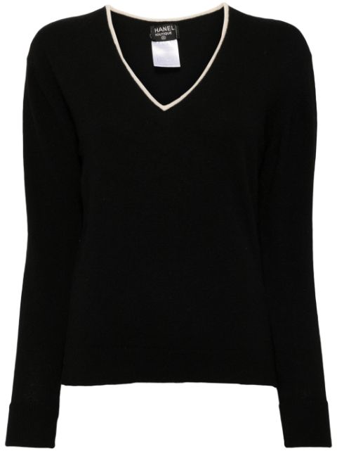 HOT SALE CHANEL 1997 V-neck cashmere jumper Women