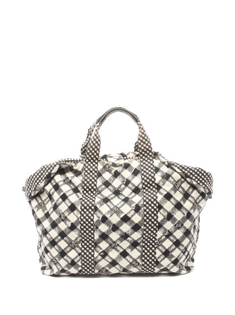 Cheap HOT SALE CHANEL 2010-2011 Cruise Line gingham-check tote bag Women