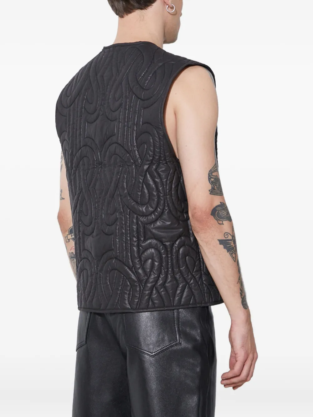 Filling Pieces Bodywarmer met geknoopt patroon Zwart