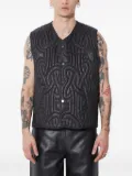 Filling Pieces quilted knot-pattern vest - Black