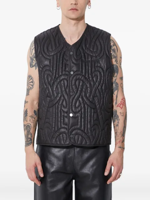 Filling Pieces quilted knot-pattern vest