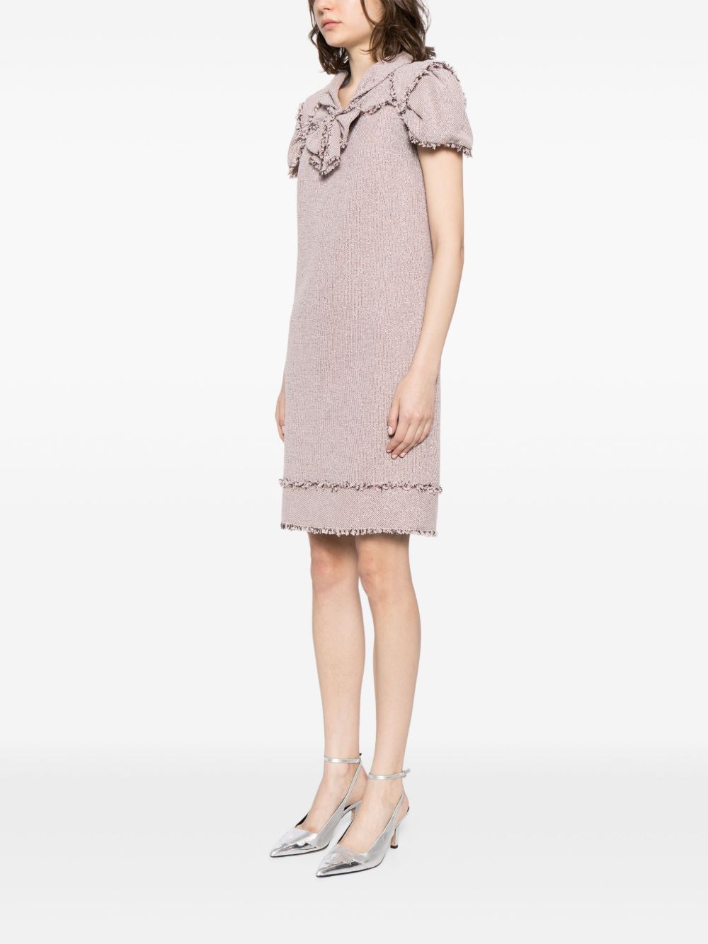 CHANEL 2009 bow-embellished tweed minidress Women