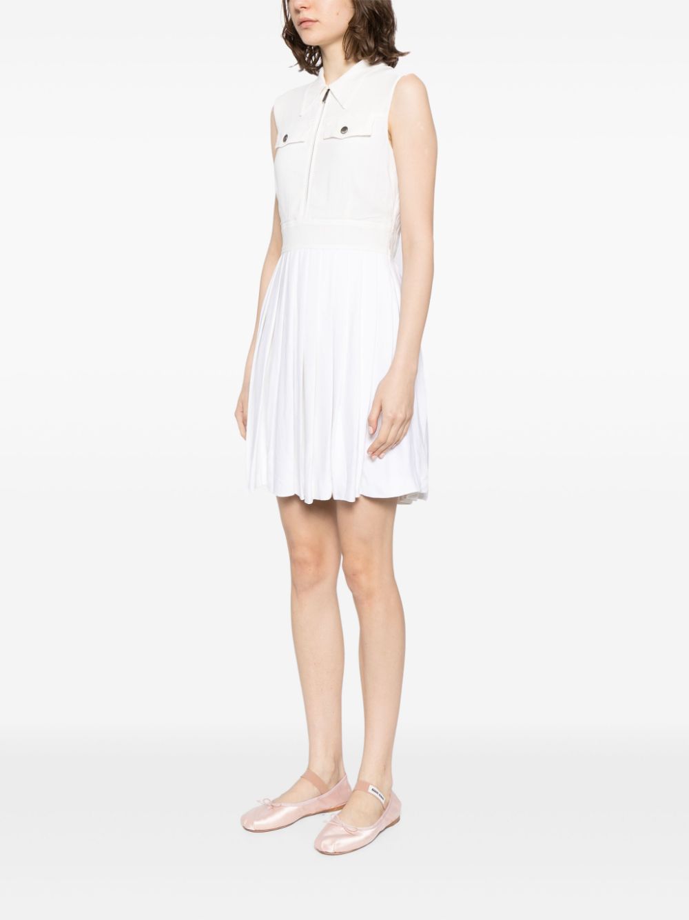 Fake Miu Miu sleeveless pleated minidress Women