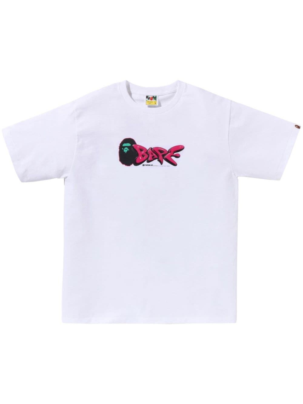 A BATHING APE logo-print cotton T-shirt Wit