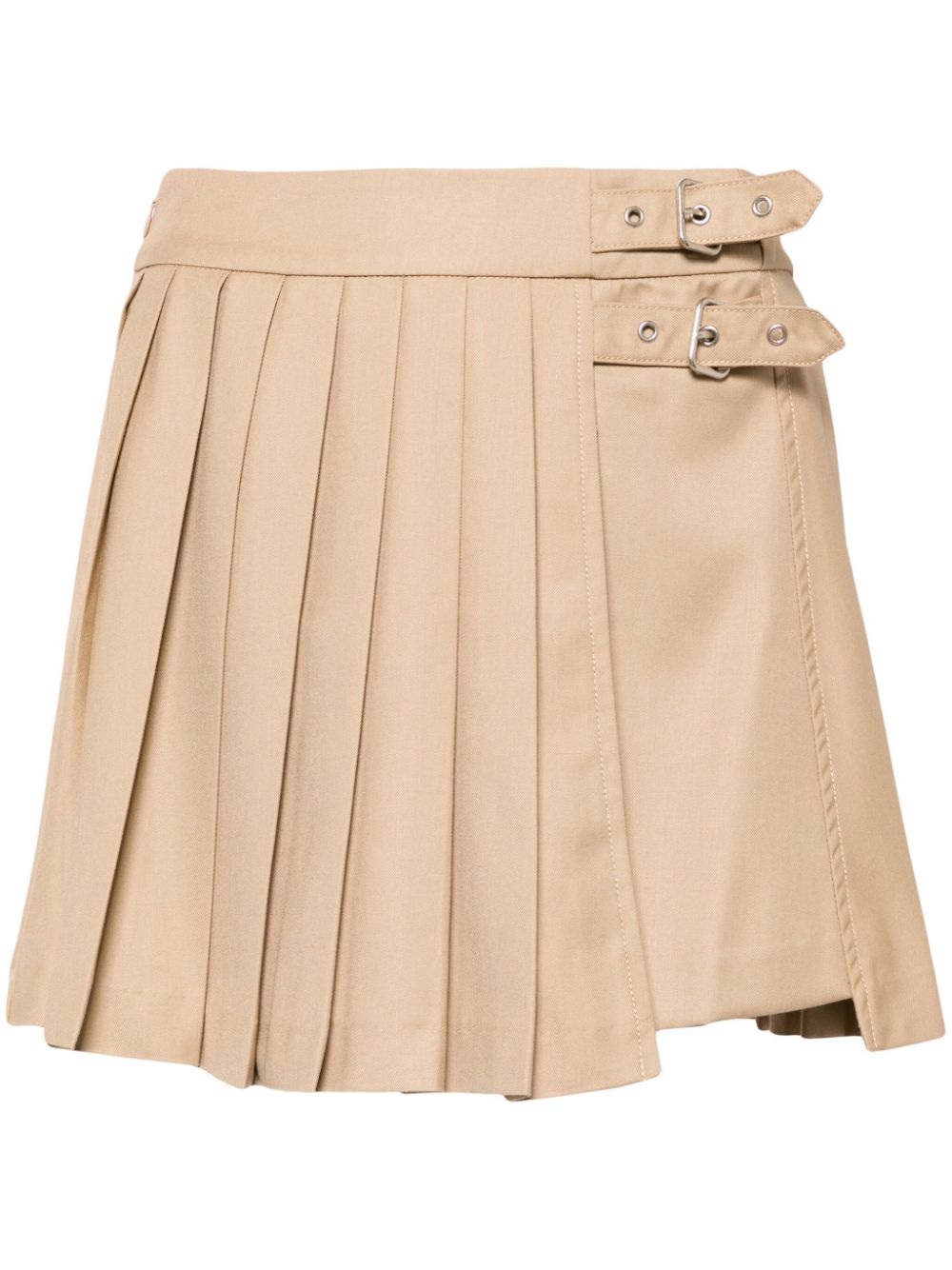 Chocoolate Buckle-fastening Pleated Miniskirt In Brown