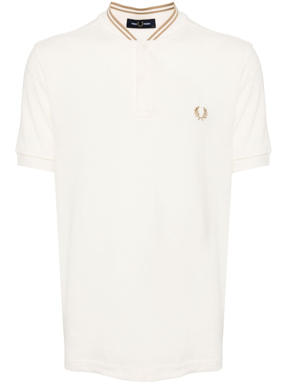 band-collar polo shirt