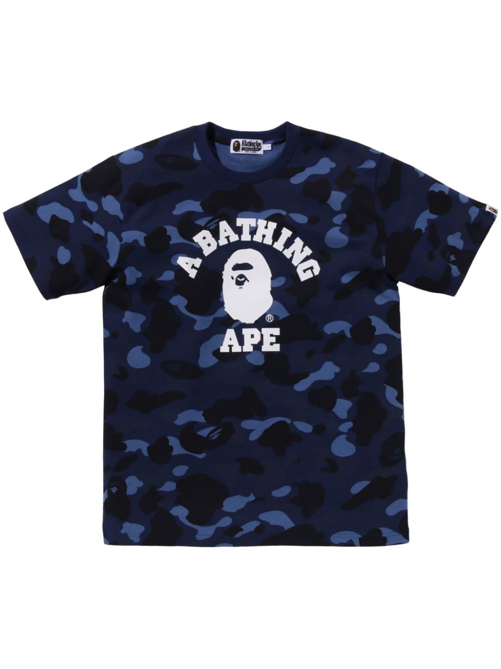 A BATHING APE camouflage-print cotton T-shirt Blauw
