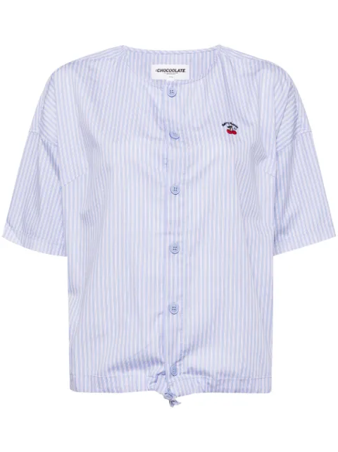 CHOCOOLATE camisa con cerezas bordadas y motivo de rayas