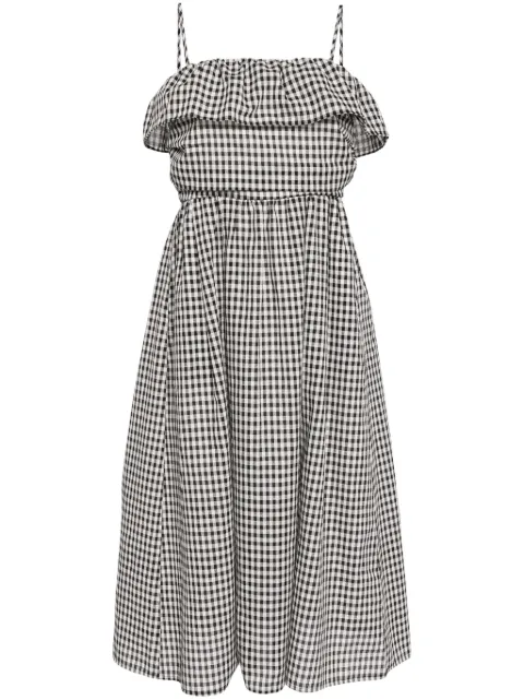 b+ab check pattern midi-dress 