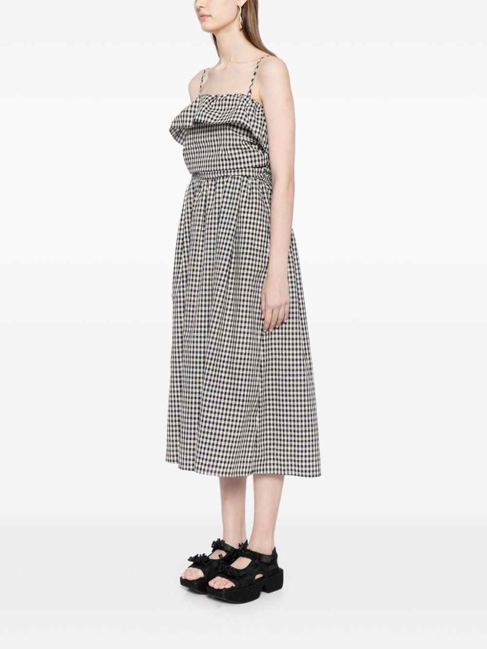 Shop B+ab Check Pattern Midi-dress In 黑色