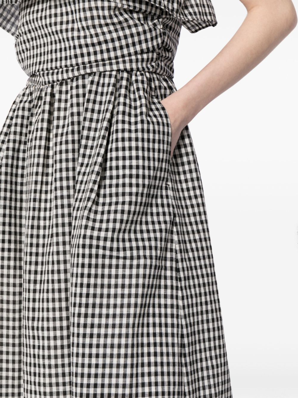 Shop B+ab Check Pattern Midi-dress In 黑色