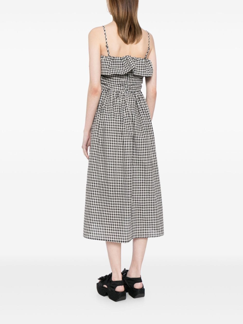 Shop B+ab Check Pattern Midi-dress In 黑色