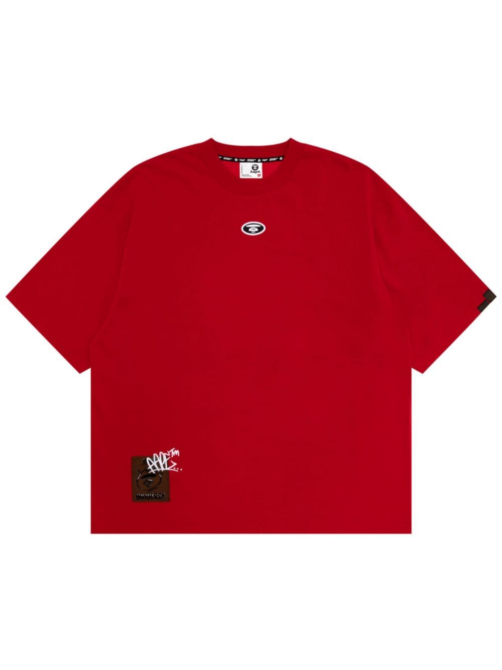 AAPE BY *A BATHING APE panelled cotton T-shirt Rood