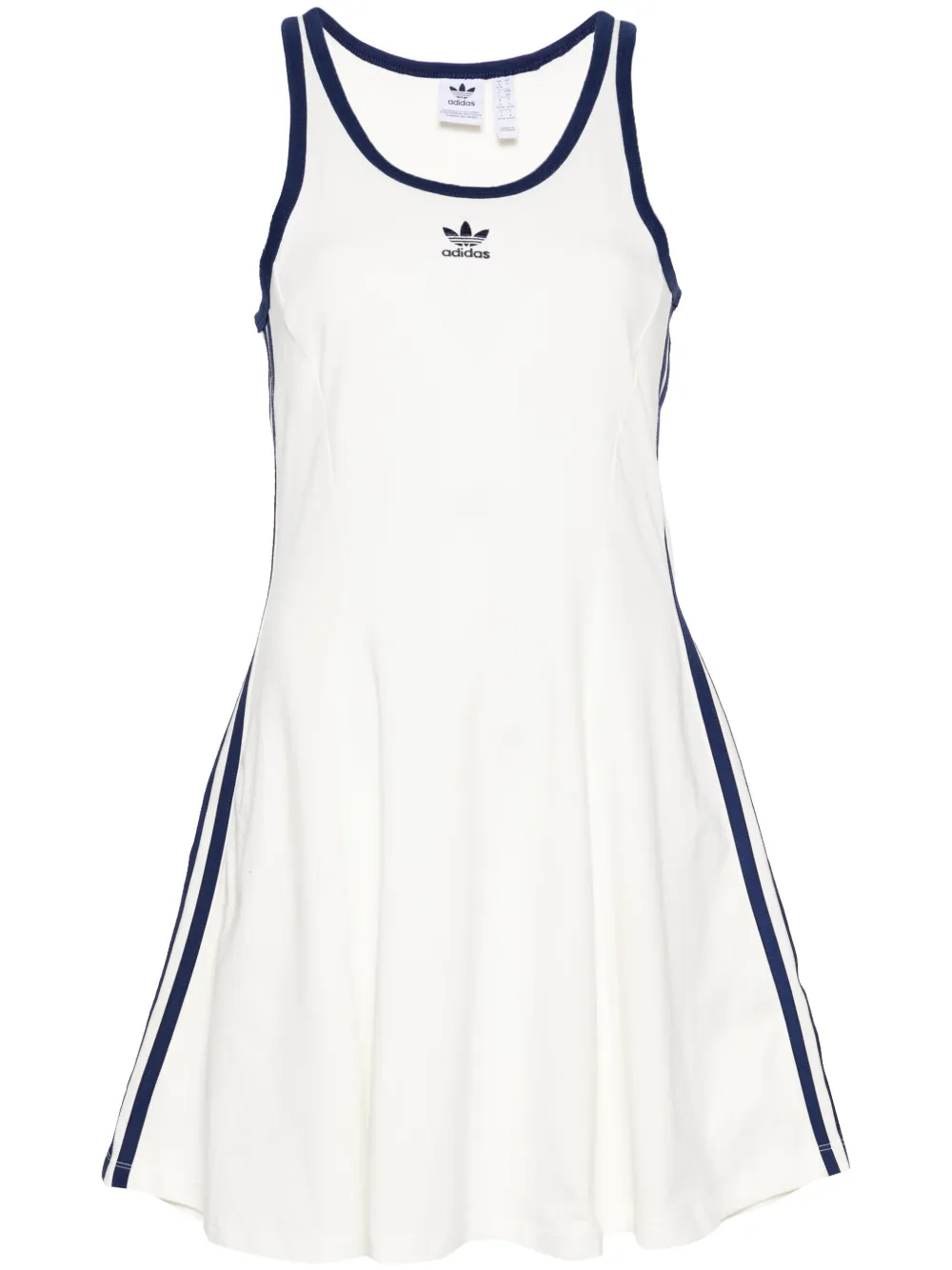 Adidas Originals 3-stripe Jersey Minidress In White