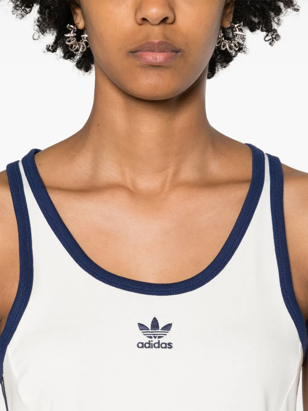 adidas Jersey mini-jurk Wit