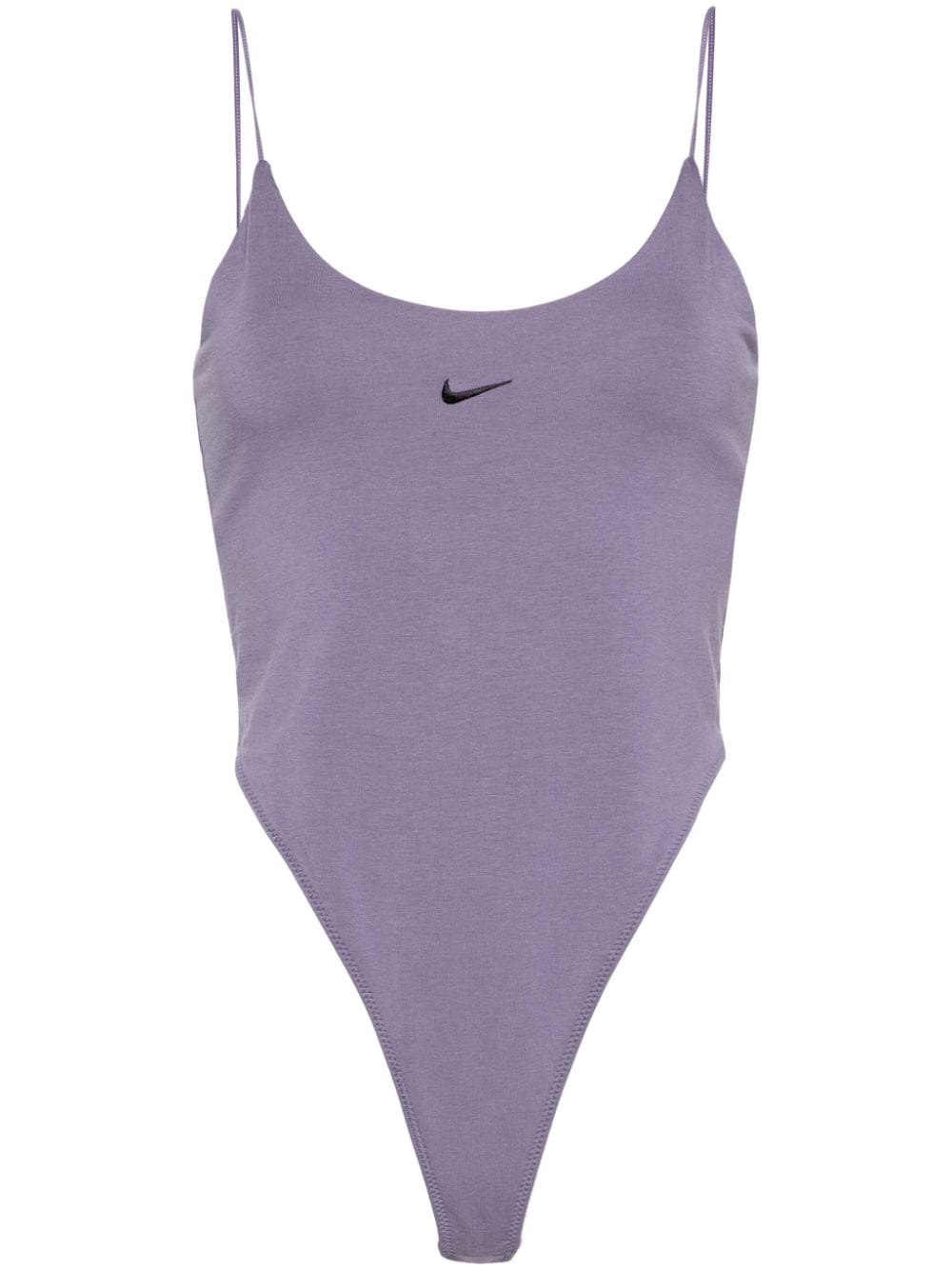 Nike Swoosh-embroidered Jersey Bodysuit In Purple