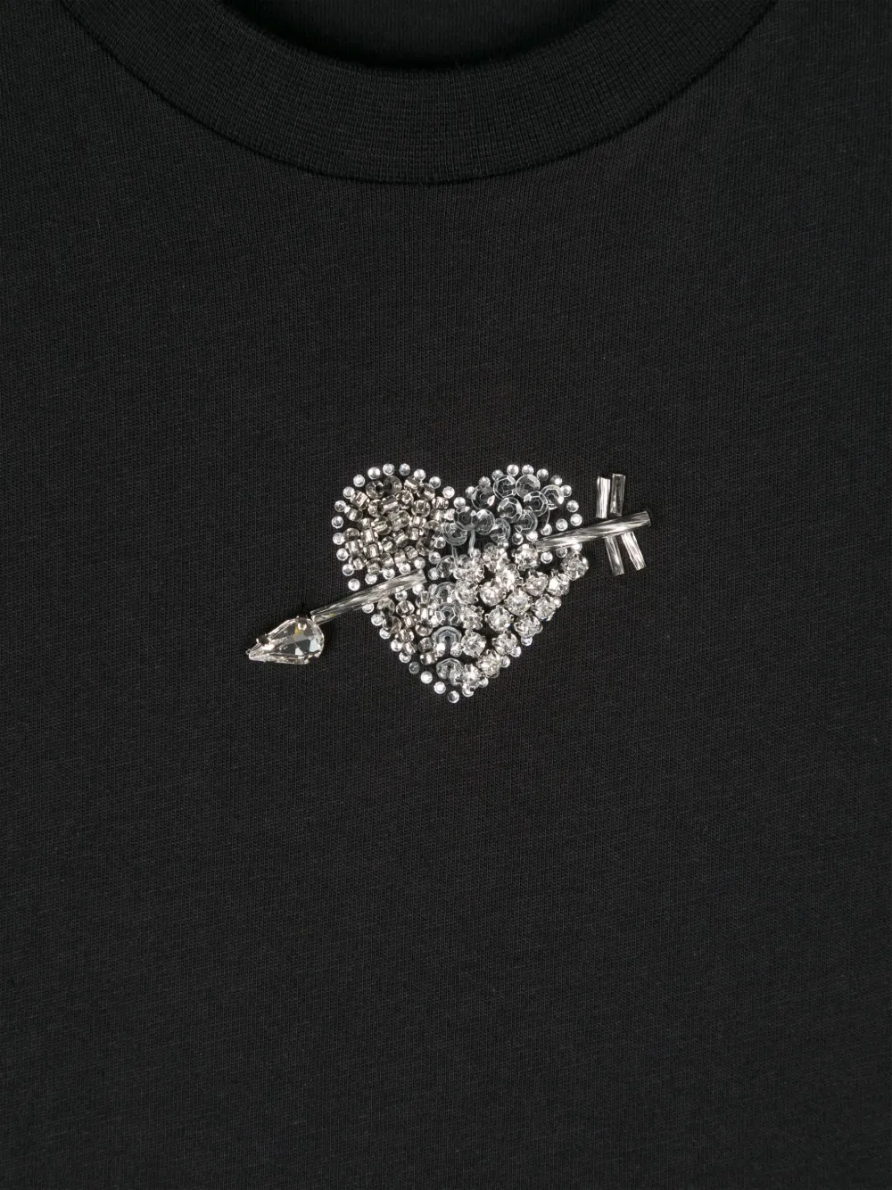 MSGM Kids T-shirt verfraaid met kristallen Zwart