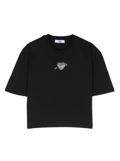 MSGM Kids playera con detalles de cristal