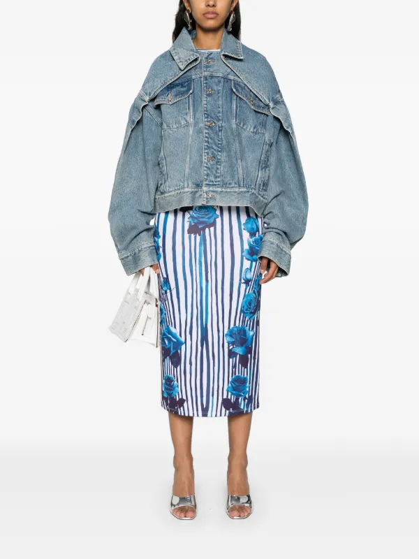 Jean Paul Gaultier Jaqueta Jeans Com Recorte Removível | Azul