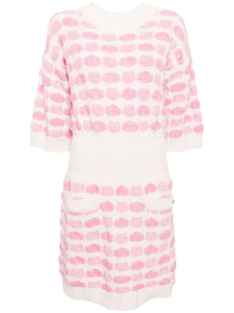 CHANEL 2000 geometric-jacquard cashmere dress Women