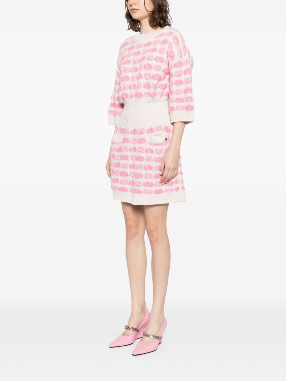 CHANEL 2000 geometric-jacquard cashmere dress Women