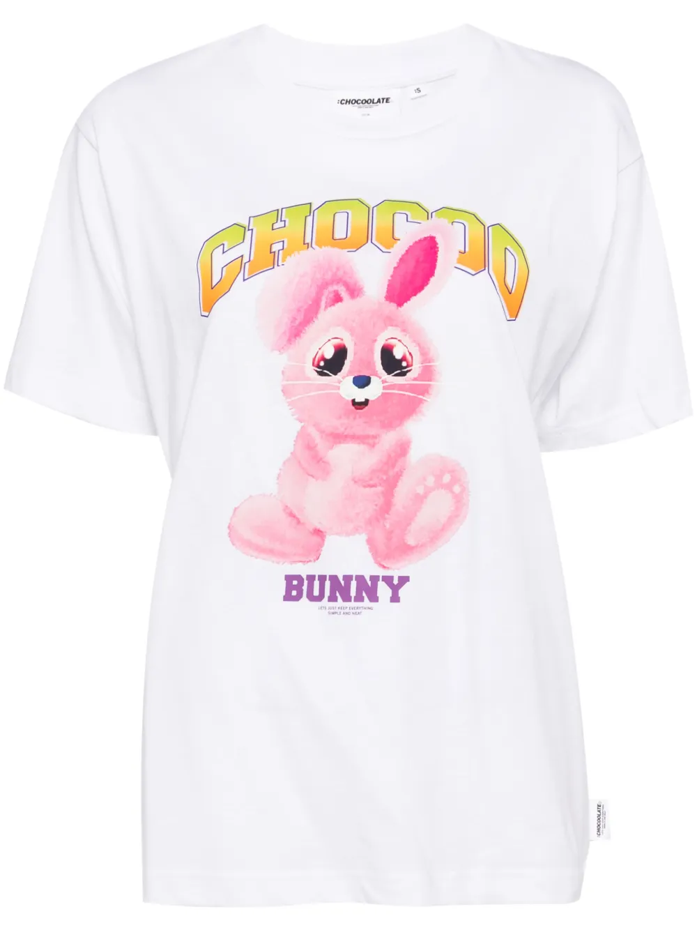 Chocoolate Bunny-print Cotton T-shirt In White