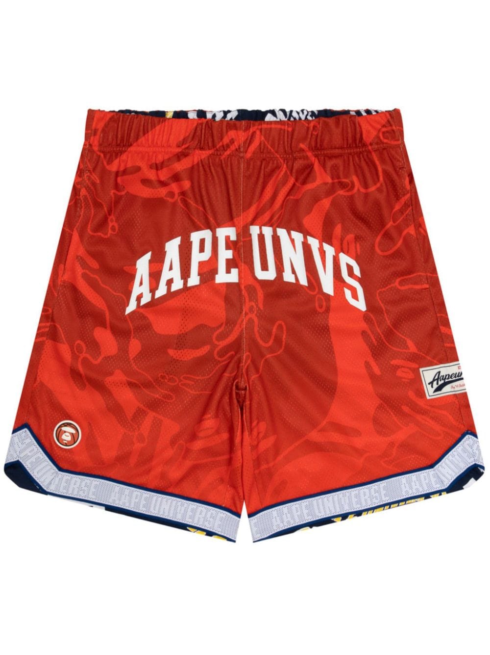 AAPE BY *A BATHING APE mix-print reversible track shorts Oranje