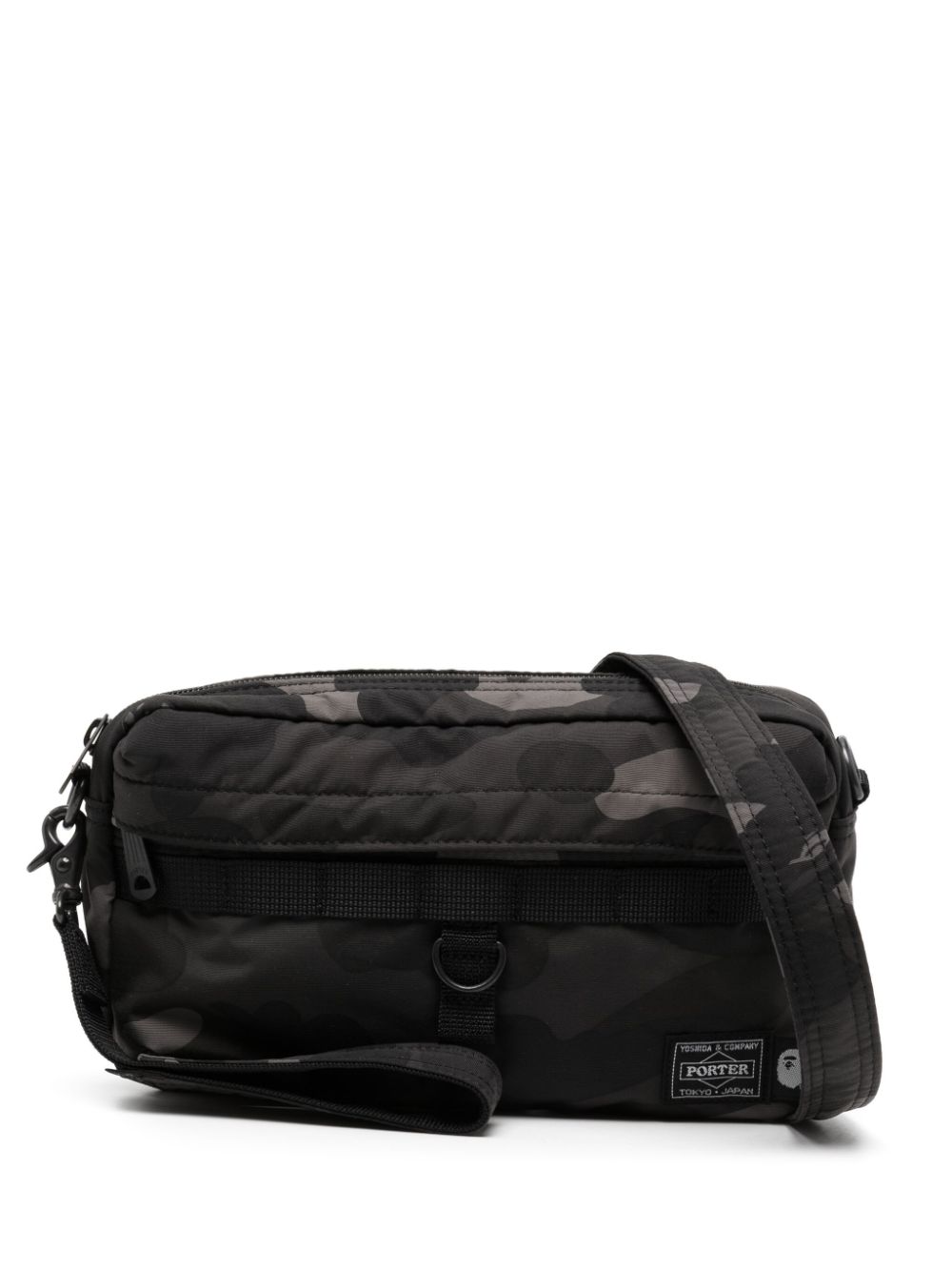 A Bathing Ape X Porter Camouflage-print Shoulder Bag In Black