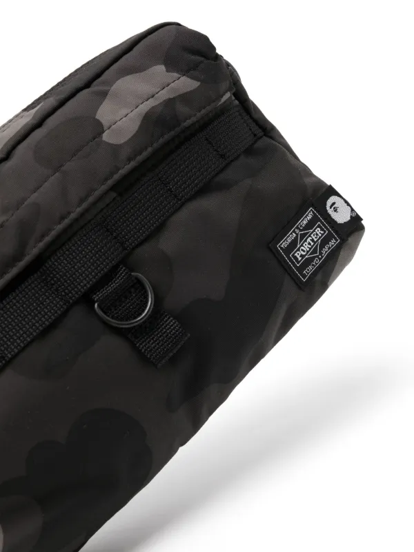 A Bathing Ape x Porter camouflage print Shoulder Bag Grey